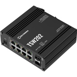 Teltonika TSW202 switch przemysłowy zarządzalny 8xFE 2xSFP PoE+ (TSW202000000) DIN