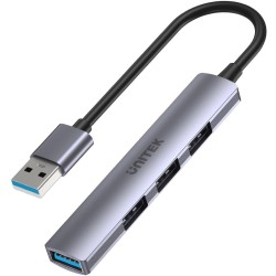 Unitek Hub USB-A 1*USB-A 5 Gbps, 3*USB-A 2.0 alu