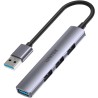 Unitek Hub USB-A 1*USB-A 5 Gbps, 3*USB-A 2.0 alu