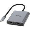 Adapter Unitek USB-C na 2x HDMI 4K MST