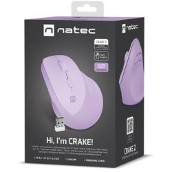 Mysz komputerowa Natec Crake 2 Pure Lavender 2400DPI bezprzewodowa