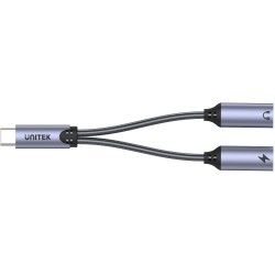 Unitek Adapter USB-C na 2 x port USB-C audio i 18W