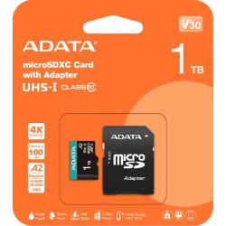 Adata Karta pamięci microSD Premier Pro 1TB UHS1 U3 V30 100/85 MB/s + adapter