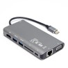 Hub USB-C Unitek D1019B 3.1 8w1 z Power Delivery 100W