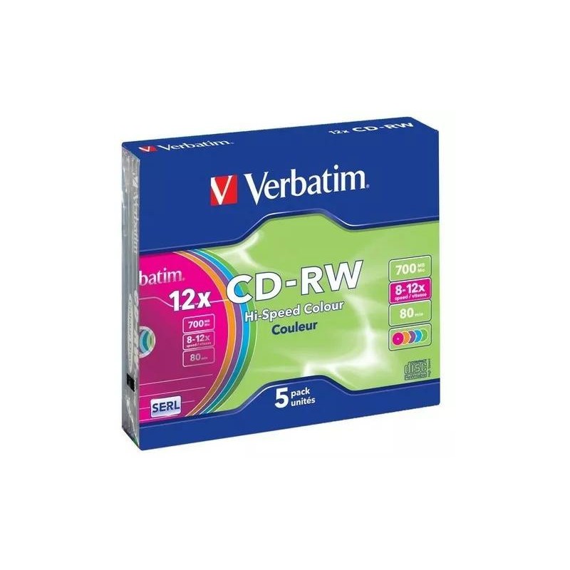 Płyty CD-RW Verbatim Colour SL (5szt)