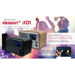 Radio internetowe Ferguson Regent i101 | DAB+ | FM RDS / Akumulator 2000 mAh (Czarne)