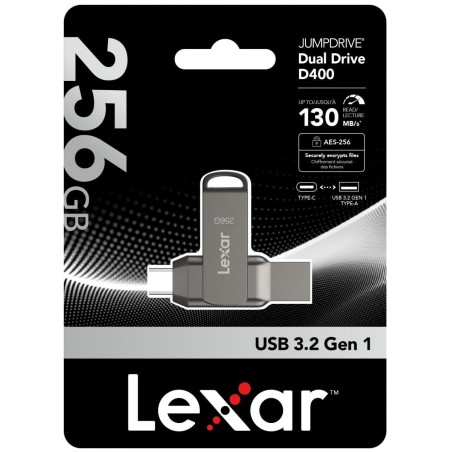 Pendrive Lexar Dual Drive D400 256GB USB-C/A 3.1 130MB/s