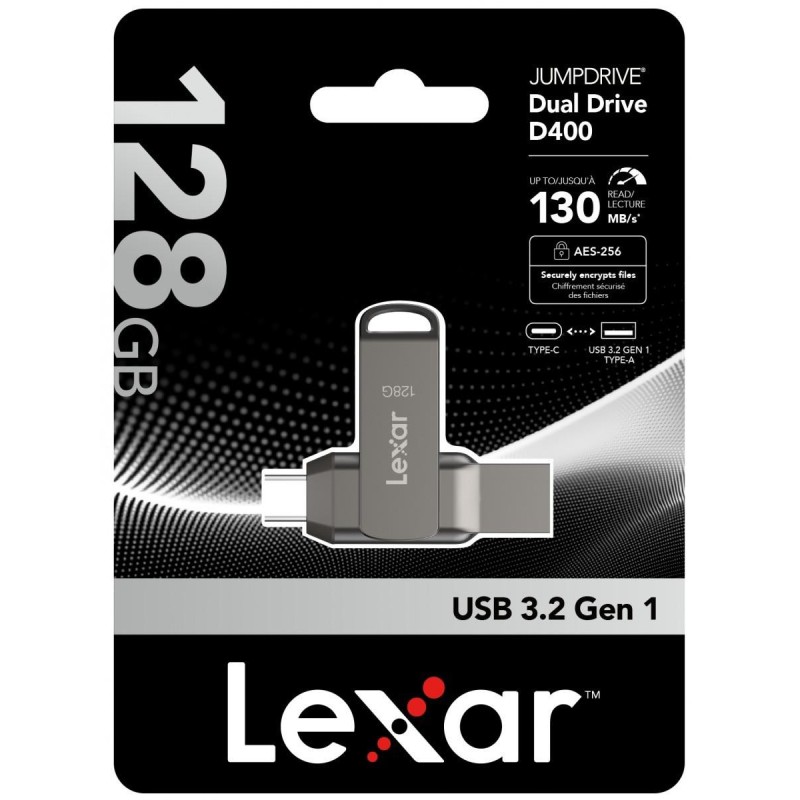 Pendrive Lexar Dual Drive D400 128GB USB-C/A 3.1 130MB/s