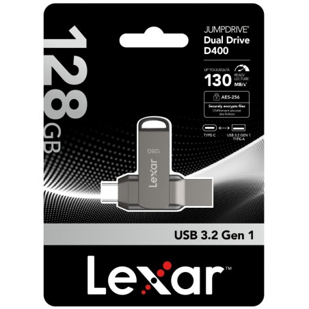 Pendrive Lexar Dual Drive D400 128GB USB-C/A 3.1 130MB/s