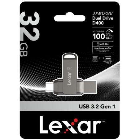 Pendrive Lexar Dual Drive D400 32GB USB-C/A 3.1 100MB/s
