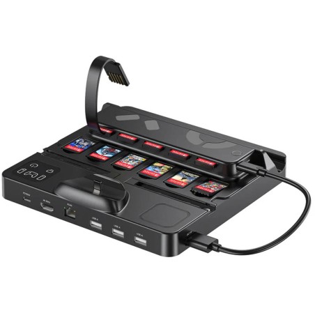 Unitek stacja ładująca Switch z przełącznikiem i czytnikiem kart do gier