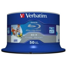 Płyty Blu-Ray Verbatim BD-R SL Printable 25GB Cake (50szt.)