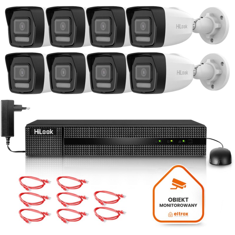 Zestaw monitoringu Hilook 8 kamery IP IPCAM-B8-30DL z wbudowanym dyskiem 2TB Zestaw monitoringu Hilook 8 kamery IP IPCAM-B8-30DL z wbudowanym dyskiem 2TB