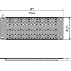 Adapter montażowy RACK 10" 2U z otworowaniem prosty ATTE ADD-RACK10-2U1