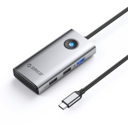 Hub USB Orico 5Gbps, USB-A, 2xUSB-A 2.0, PD60W, HDMI 4K@30Hz, szary