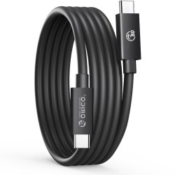 Orico Przewód Thunderbolt 5 USB-C 80Gbps, 240W, 8K@60Hz, 1,5m, czarny