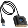 HUB Baseus Square USB-A do 1x USB-A 3.2 Gen 1 / 3x USB 2.0 z kablem 1m - czarny