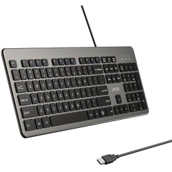 Klawiatura przewodowa Unitek SlimTap USB-A, szara