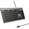 Klawiatura przewodowa Unitek SlimTap USB-A, szara