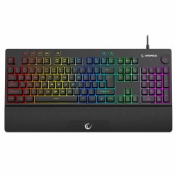 Klawiatura przewodowa Rampage Simula RGB Makro czarna z podstawką