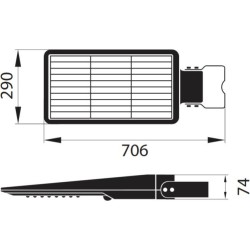 SOLARNA OPRAWA ULICZNA LED SOLGER 40W 6000LM 3000/4000/6000K IP65 CZARNA CZ. PIR