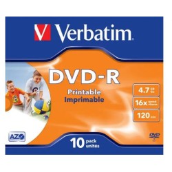Płyty DVD-R Verbatim AZO Printable jewel box (10szt)