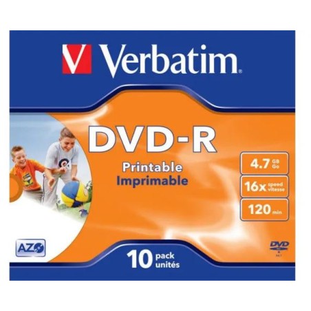 Płyty DVD-R Verbatim AZO Printable jewel box (10szt)