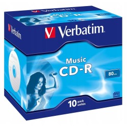 Płyty CD-R Verbatim HP Music jewel box (10szt)