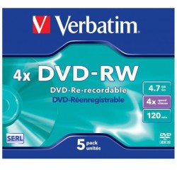 Płyty DVD-RW Verbatim SERL jewel box (5szt)