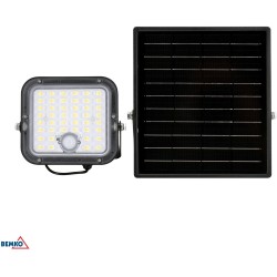 NAŚWIETLACZ SOLARNY LED BEMKO SOLPAR 10W 1500LM 3000/4000K IP65 CZARNY CZ. PIR