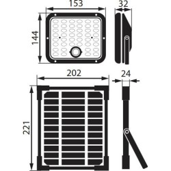 NAŚWIETLACZ SOLARNY LED BEMKO SOLPAR 10W 1500LM 3000/4000K IP65 CZARNY CZ. PIR