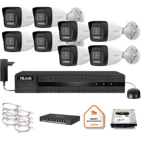 Zestaw monitoringu Hilook 8x IPC-B140HA-LU z dyskiem 2TB