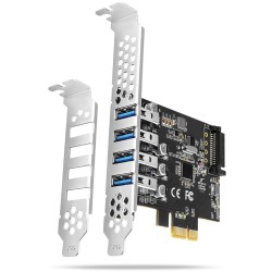 Kontroler Axagon PCEU-43RS PCIe 4x port USB 3.2 GEN 1, UASP, chipset Renesas, 15-pin SATA