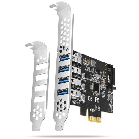 Kontroler Axagon PCEU-43RS PCIe 4x port USB 3.2 GEN 1, UASP, chipset Renesas, 15-pin SATA
