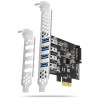 Kontroler Axagon PCEU-43RS PCIe 4x port USB 3.2 GEN 1, UASP, chipset Renesas, 15-pin SATA