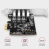 Kontroler Axagon PCEU-43RS PCIe 4x port USB 3.2 GEN 1, UASP, chipset Renesas, 15-pin SATA