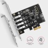 Kontroler Axagon PCEU-43RS PCIe 4x port USB 3.2 GEN 1, UASP, chipset Renesas, 15-pin SATA
