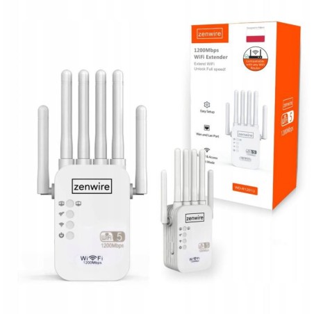 Wzmacniacz Sygnału Repeater WiFi 5 Zewnętrzny Repeater Access Point Zenwire WD-R1201U 1200 Mb/s