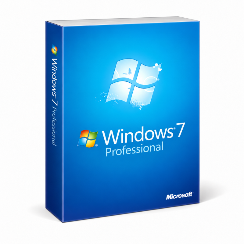 Pudełko 3D Windows 7 Professional na białym tle