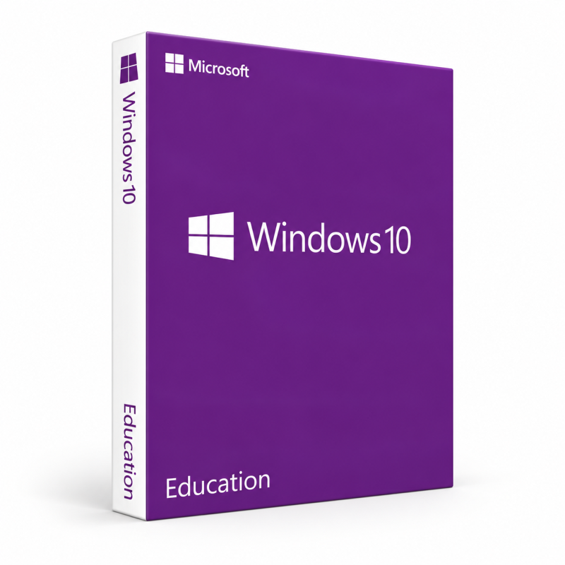 Pudełko 3D Windows 10 Education na białym tle