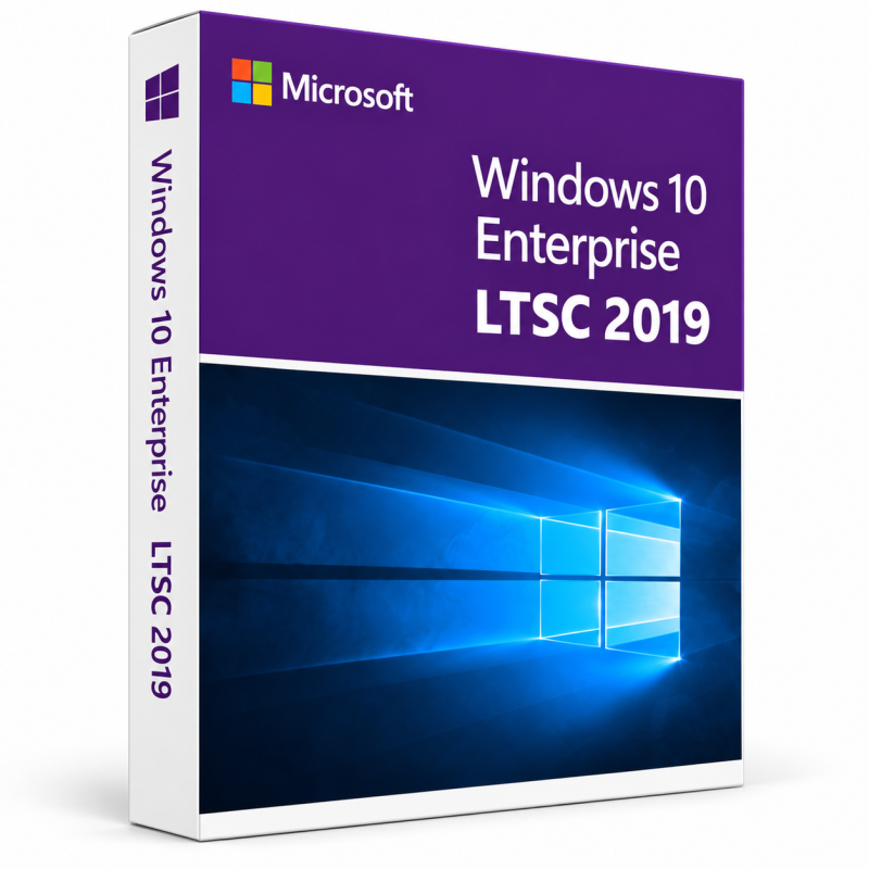 Pudełko 3D Windows 10 Enterprise LTSC 2019 na białym tle