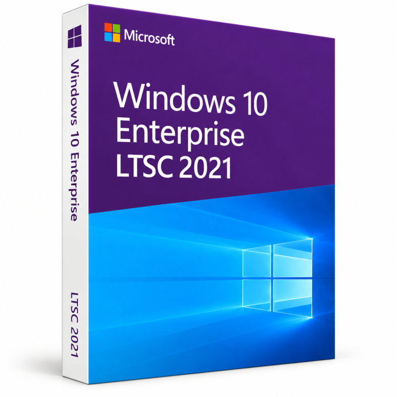 Pudełko 3D Windows 10 Enterprise LTSC 2021 na białym tle