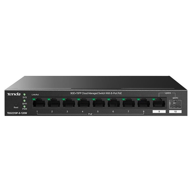SWITCH POE TENDA TEG2210P-8-120W