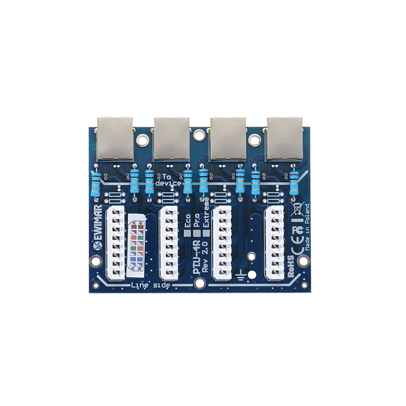 Moduł LAN z zabezpieczeniem przeciwprzepięciowym ECO z ochroną PoE EWIMAR PTU-54-ECO/PoE