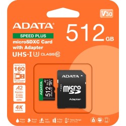 Adata Karta pamięci microSD Speed Plus 512GB UHS1 U3 V30 A2 180/160 MB/s