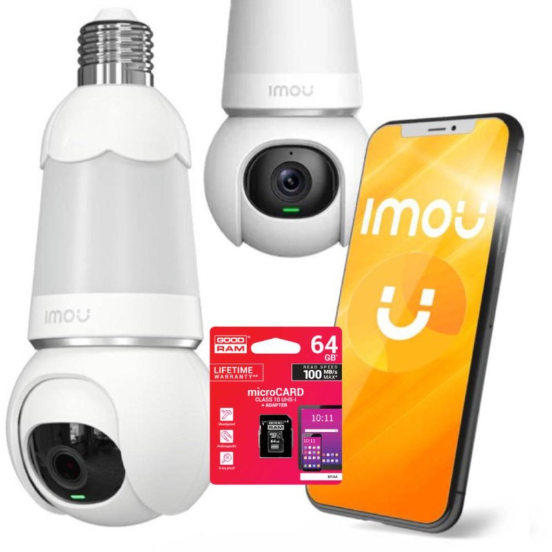 Kamera IP Imou kamera żarówka Bulb Cam 5MP IPC z kartą pamięci 64BG
