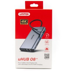 Hub USB-C Unitek D1019B 3.1 8w1 z Power Delivery 100W