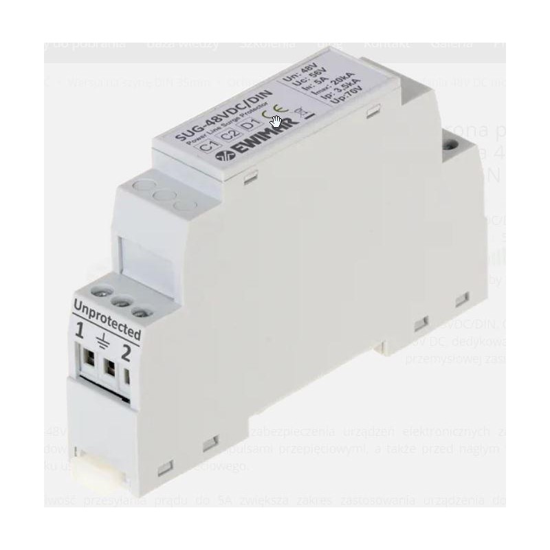 Ogranicznik przepięć 48V DC na szynę DIN EWIMAR SUG-48VDC/DIN