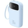 Powerbank Baseus QPow 2 10000mAh 30W z 2 wbudowanymi kablami USB-C - niebieski Powerbank Baseus QPow 2 10000mAh 30W z 2 wbudowanymi kablami USB-C - niebieski