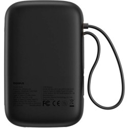 Powerbank Baseus QPow 2 10000mAh 30W z 2 wbudowanymi kablami USB-C - czarny